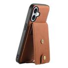 For iPhone 16 Plus Denior D14 NK Retro Pattern MagSafe Magnetic Card Holder Leather Phone Case(Brown) - 1