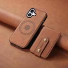 For iPhone 16 Plus Denior D14 NK Retro Pattern MagSafe Magnetic Card Holder Leather Phone Case(Brown) - 2