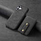 For iPhone 16 Plus Denior D14 NK Retro Pattern MagSafe Magnetic Card Holder Leather Phone Case(Black) - 2