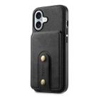 For iPhone 16 Plus Denior D14 NK Retro Pattern MagSafe Magnetic Card Holder Leather Phone Case(Black) - 3