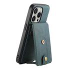 For iPhone 16 Pro Denior D14 NK Retro Pattern MagSafe Magnetic Card Holder Leather Phone Case(Blue) - 1