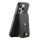 For iPhone 16 Pro Denior D14 NK Retro Pattern MagSafe Magnetic Card Holder Leather Phone Case(Black) - 1