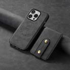 For iPhone 16 Pro Denior D14 NK Retro Pattern MagSafe Magnetic Card Holder Leather Phone Case(Black) - 2