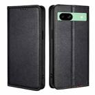 For Google Pixel 8a Gloss Oil Solid Color Magnetic Leather Phone Case(Black) - 1