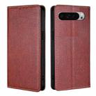 For Google Pixel 9 Pro XL Gloss Oil Solid Color Magnetic Leather Phone Case(Brown) - 1