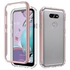 For LG Aristo 5 Pro Shockproof TPU Frame + Clear PC Back Case + Front PET Screen Protector(Rose Gold) - 1