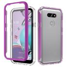 For LG Aristo 5 Pro Shockproof TPU Frame + Clear PC Back Case + Front PET Screen Protector(Purple) - 1