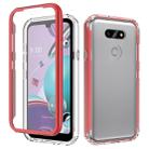 For LG Aristo 5 Pro Shockproof TPU Frame + Clear PC Back Case + Front PET Screen Protector(Red) - 1