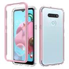 For LG K51 Shockproof TPU Frame + Clear PC Back Case + Front PET Screen Protector(Pink) - 1