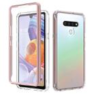 For LG Q Stylo 6 Shockproof TPU Frame + Clear PC Back Case + Front PET Screen Protector(Rose Gold) - 1