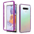 For LG Q Stylo 6 Shockproof TPU Frame + Clear PC Back Case + Front PET Screen Protector(Purple) - 1
