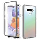 For LG Q Stylo 6 Shockproof TPU Frame + Clear PC Back Case + Front PET Screen Protector(Grey) - 1