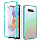 For LG Q Stylo 6 Shockproof TPU Frame + Clear PC Back Case + Front PET Screen Protector(Green) - 1