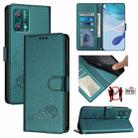 For Motorola Edge+ 2023/Moto X40 Cat Rat Embossed Pattern RFID Leather Phone Case with Lanyard(Peacock Green) - 1