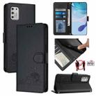 For Motorola Moto G Stylus 2021 4G Cat Rat Embossed Pattern RFID Leather Phone Case with Lanyard(Black) - 1