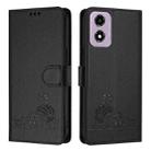 For Motorola Moto E14 Cat Rat Embossed Pattern RFID Leather Phone Case with Lanyard(Black) - 2