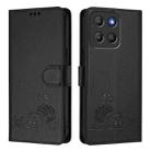 For Motorola Moto G15 Cat Rat Embossed Pattern RFID Leather Phone Case with Lanyard(Black) - 2