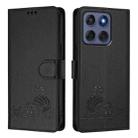 For Motorola Edge 60 Fusion Cat Rat Embossed Pattern RFID Leather Phone Case with Lanyard(Black) - 2