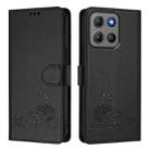 For Motorola Moto G15 / G15 Power Cat Rat Embossed Pattern RFID Leather Phone Case with Lanyard(Black) - 2