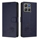 For Motorola Moto G15 / G15 Power Cat Rat Embossed Pattern RFID Leather Phone Case with Lanyard(Blue) - 2