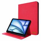 For iPad Air 11 2024 Fabric Leather Tablet Case(Red) - 1