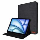 For iPad Air 13 2024 Fabric Leather Tablet Case(Black) - 1