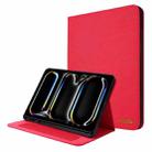 For iPad Pro 13 2024 Fabric Leather Tablet Case(Red) - 1