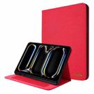 For iPad Pro 11 2024 Fabric Leather Tablet Case(Red) - 1