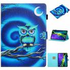 For iPad Pro 11 2024 Coloured Drawing Stitching Smart Leather Tablet Case(Moon Owl) - 1