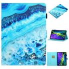 For iPad Pro 11 2024 Coloured Drawing Stitching Smart Leather Tablet Case(Blue Marble) - 1