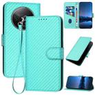 For Xiaomi Redmi A3 YX0070 Carbon Fiber Buckle Leather Phone Case with Lanyard(Light Blue) - 1