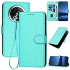 For Xiaomi Redmi A3 Plus YX0070 Carbon Fiber Buckle Leather Phone Case with Lanyard(Light Blue) - 1