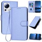 For Xiaomi 13 Lite / Civi 2 YX0070 Carbon Fiber Buckle Leather Phone Case with Lanyard(Light Purple) - 1