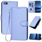 For Xiaomi Redmi Go YX0070 Carbon Fiber Buckle Leather Phone Case with Lanyard(Light Purple) - 1