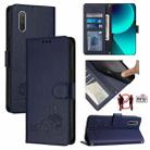 For Xiaomi Mi CC9e / Mi A3 Cat Rat Embossed Pattern RFID Leather Phone Case with Lanyard(Blue) - 1