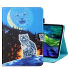 For iPad Pro 11 2024 Coloured Drawing Stitching Smart Leather Tablet Case(Moon Tiger) - 1