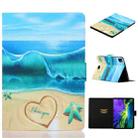 For iPad Pro 11 2024 Voltage Coloured Drawing Smart Leather Tablet Case(Blue Beach) - 1