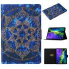 For iPad Pro 11 2024 Voltage Coloured Drawing Smart Leather Tablet Case(Blue Mandala) - 1