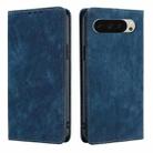 For Google Pixel 9 RFID Anti-theft Brush Magnetic Leather Phone Case(Blue) - 1