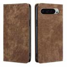 For Google Pixel 9 Pro XL RFID Anti-theft Brush Magnetic Leather Phone Case(Brown) - 1