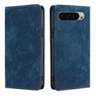 For Google Pixel 9 Pro XL RFID Anti-theft Brush Magnetic Leather Phone Case(Blue) - 1