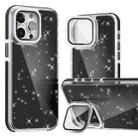 For iPhone 16 Pro Two-color Glitter Powder Lens Holder Magsafe Phone Case(Black) - 1