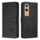 For OnePlus Nord CE4 Lite Cat Rat Embossed Pattern RFID Leather Phone Case with Lanyard(Black) - 2