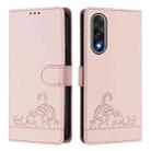 For OnePlus Ace 5 Ultra Cat Rat Embossed Pattern RFID Leather Phone Case with Lanyard(Pink) - 2