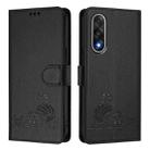 For OnePlus Ace 5 Ultra Cat Rat Embossed Pattern RFID Leather Phone Case with Lanyard(Black) - 2