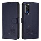 For OnePlus Ace 5 Ultra Cat Rat Embossed Pattern RFID Leather Phone Case with Lanyard(Blue) - 2