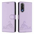 For OnePlus Ace 5 Ultra Cat Rat Embossed Pattern RFID Leather Phone Case with Lanyard(Purple) - 2