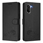 For OnePlus Ace 5 Racing Cat Rat Embossed Pattern RFID Leather Phone Case with Lanyard(Black) - 2