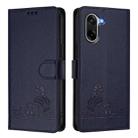 For OnePlus Ace 5 Racing Cat Rat Embossed Pattern RFID Leather Phone Case with Lanyard(Blue) - 2