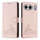 For OnePlus Nord 4 5G Global Cat Rat Embossed Pattern RFID Leather Phone Case with Lanyard(Pink) - 2